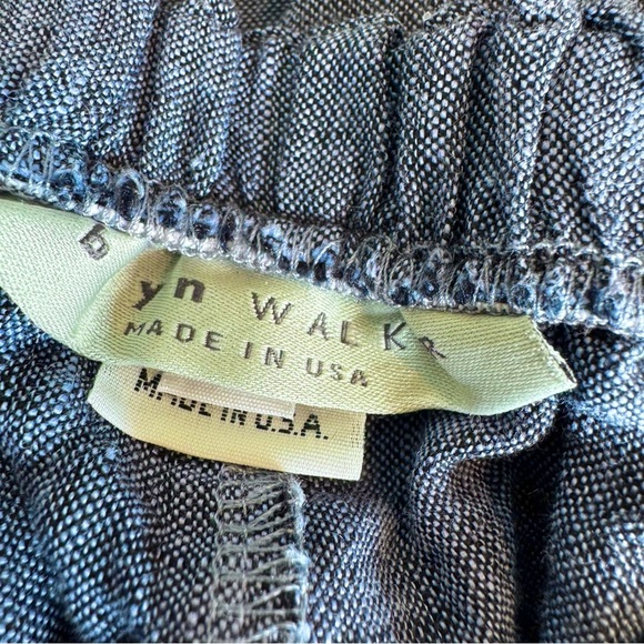 Bryn Walker Linen Straight Leg Pull On Comfort Wide Leg Cropped Pants Blue Sz M - Picture 5 of 9